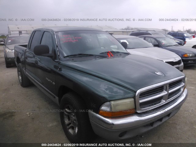 1B7GL2AN4YS654043 - 2000 DODGE DAKOTA QUAD GREEN photo 1