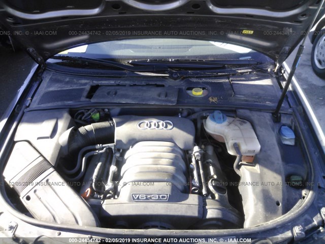 WAULT68E12A215940 - 2002 AUDI A4 3.0 QUATTRO GRAY photo 10