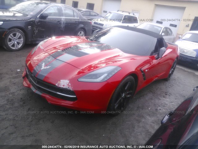 1G1YM3D72E5120854 - 2014 CHEVROLET CORVETTE STINGRAY/3LT/Z51 RED photo 2