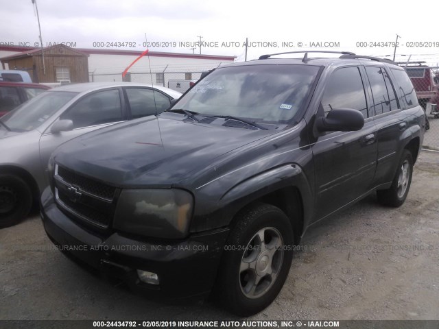 1GNDS13S482192867 - 2008 CHEVROLET TRAILBLAZER LS/LT BLACK photo 2