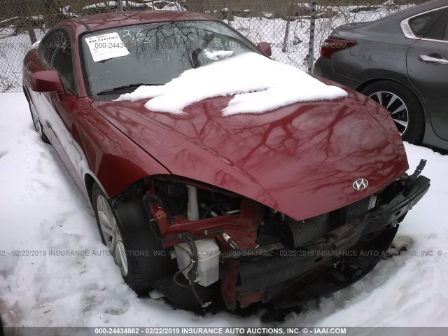 KMHHM66D68U283556 - 2008 HYUNDAI TIBURON GS MAROON photo 1