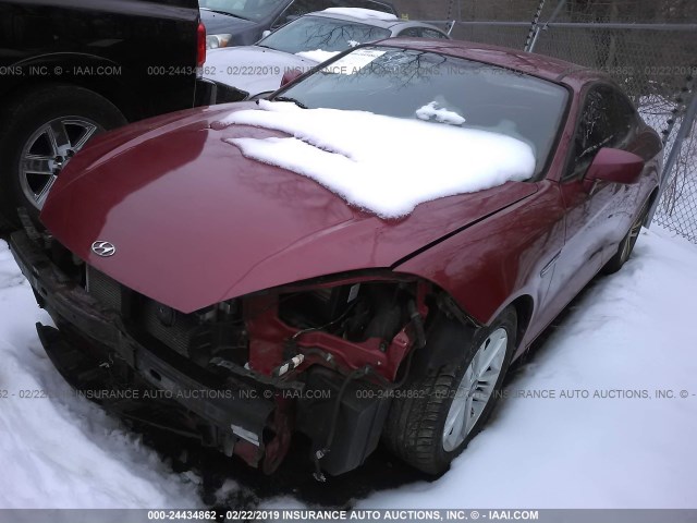 KMHHM66D68U283556 - 2008 HYUNDAI TIBURON GS MAROON photo 2