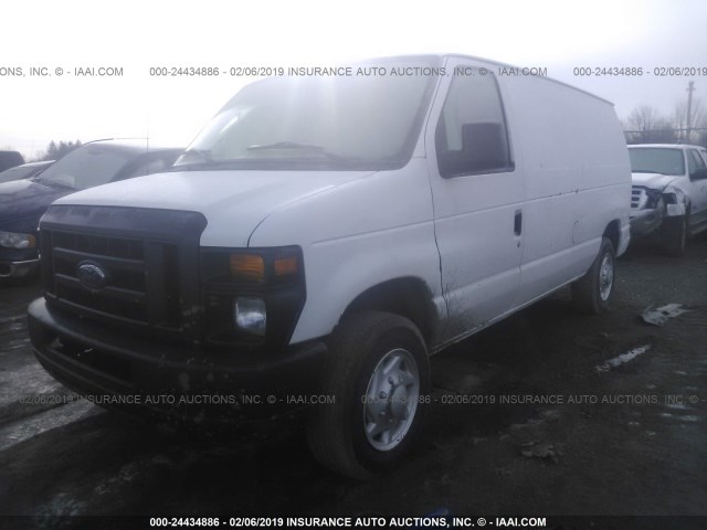 1FTNE14W18DB41742 - 2008 FORD ECONOLINE E150 VAN WHITE photo 2