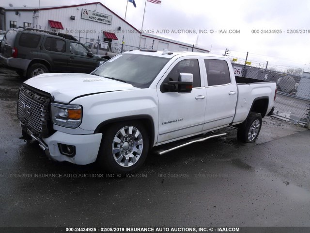 1GT12UE83GF130401 - 2016 GMC SIERRA K2500 DENALI WHITE photo 2