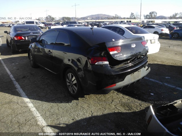 KNAFU6A28D5669303 - 2013 KIA FORTE EX BLACK photo 3