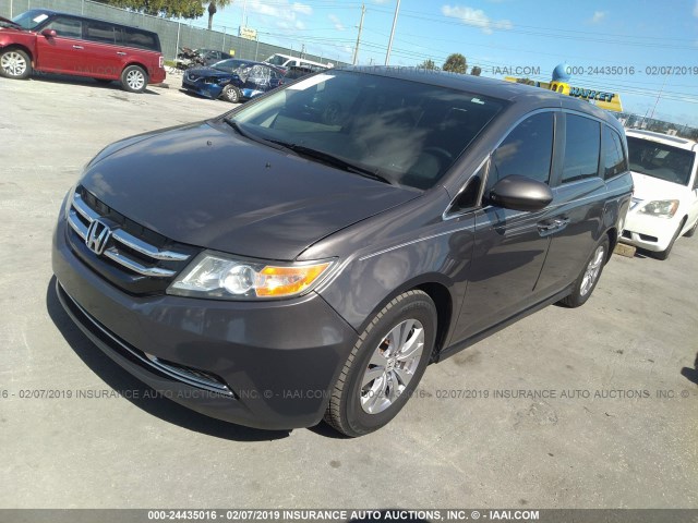 5FNRL5H62EB012275 - 2014 HONDA ODYSSEY GRAY photo 2