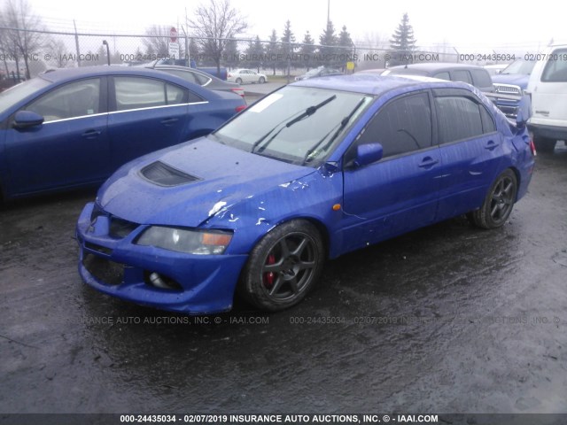 JA3AH86DX5U038114 - 2005 MITSUBISHI LANCER BLUE photo 2