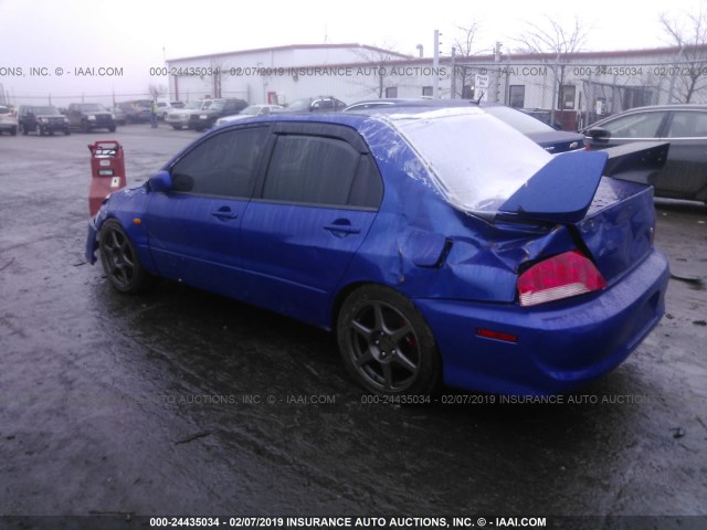 JA3AH86DX5U038114 - 2005 MITSUBISHI LANCER BLUE photo 3