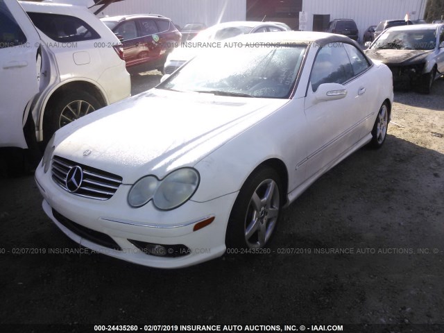 WDBTK75G45T034839 - 2005 MERCEDES-BENZ CLK 500 WHITE photo 2