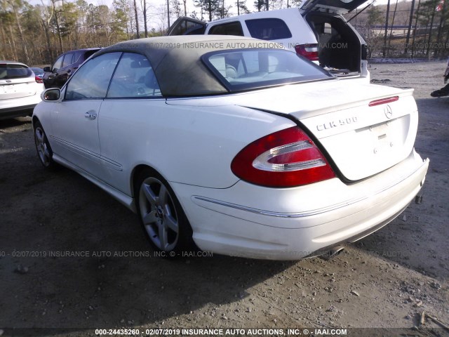 WDBTK75G45T034839 - 2005 MERCEDES-BENZ CLK 500 WHITE photo 3