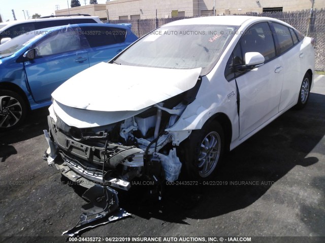 JTDKARFP5H3063782 - 2017 TOYOTA PRIUS PRIME  WHITE photo 2