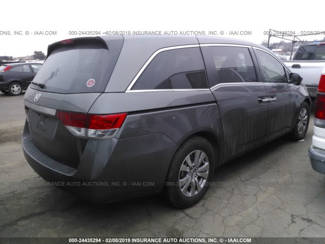 5FNRL5H64EB025576 - 2014 HONDA ODYSSEY EXL GRAY photo 4