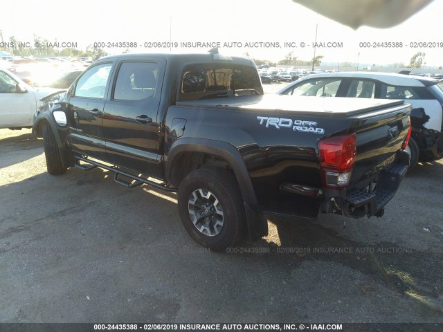 3TMAZ5CN9HM028547 - 2017 TOYOTA TACOMA DBL CAB/SR5/TRD SPORT/OR BLACK photo 3