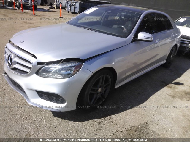 WDDHF5KB0EB013782 - 2014 MERCEDES-BENZ E 350 SILVER photo 2