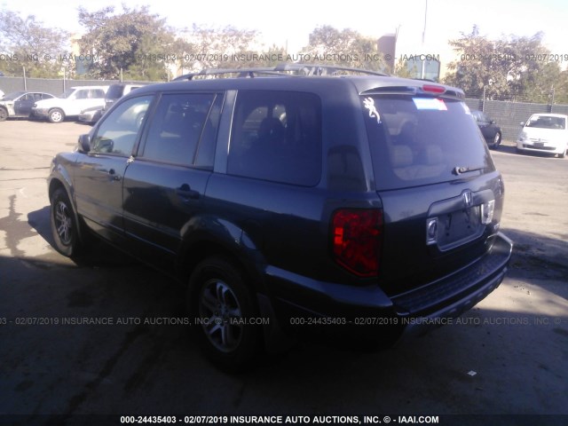 2HKYF18694H620919 - 2004 HONDA PILOT EXL GRAY photo 3