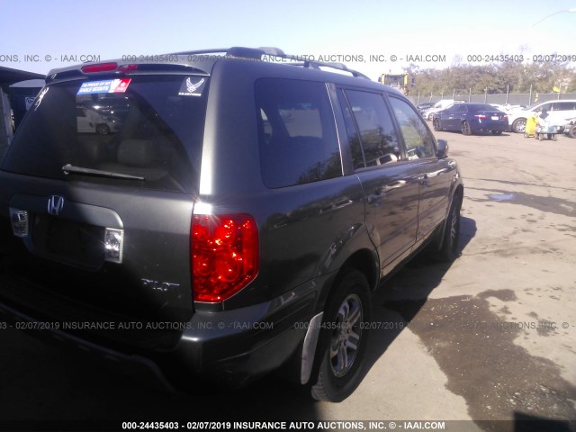 2HKYF18694H620919 - 2004 HONDA PILOT EXL GRAY photo 4