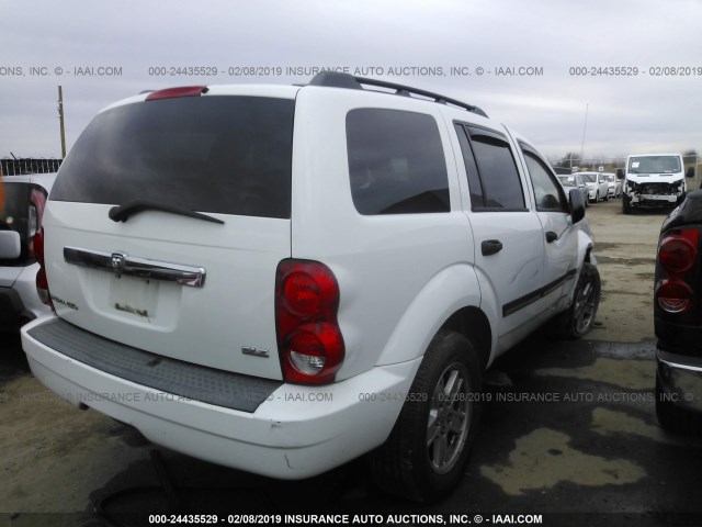 1D8HD48N77F505833 - 2007 DODGE DURANGO SLT WHITE photo 4