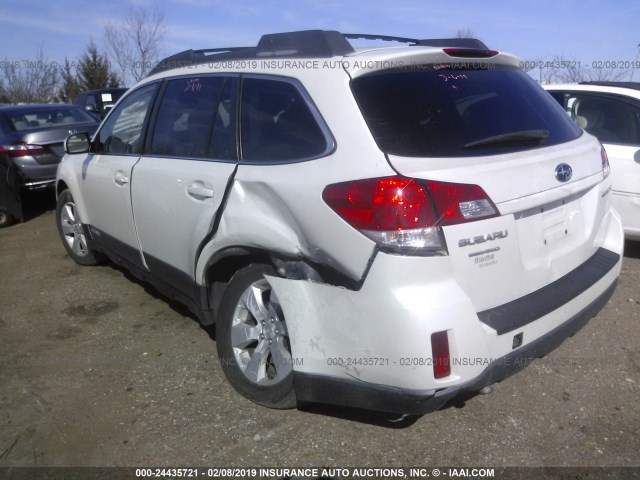 4S4BRCGC6A3346470 - 2010 SUBARU OUTBACK 2.5I PREMIUM WHITE photo 3