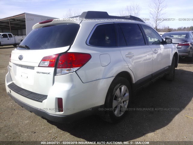 4S4BRCGC6A3346470 - 2010 SUBARU OUTBACK 2.5I PREMIUM WHITE photo 4