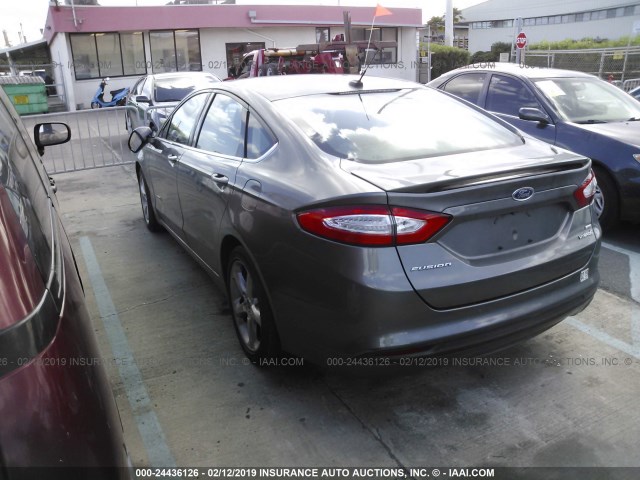 3FA6P0LUXER186146 - 2014 FORD FUSION SE HYBRID GRAY photo 3