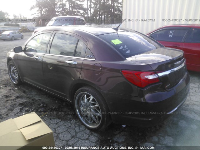 1C3CCBCG2CN303818 - 2012 CHRYSLER 200 LIMITED BROWN photo 3