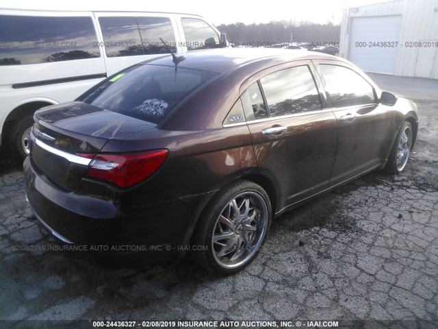 1C3CCBCG2CN303818 - 2012 CHRYSLER 200 LIMITED BROWN photo 4