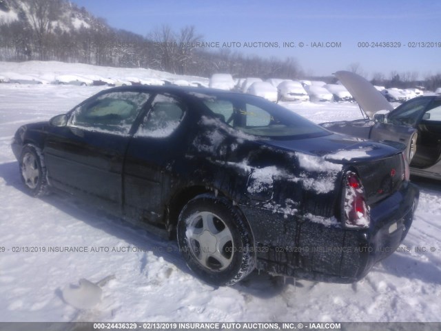 2G1WX15K729207699 - 2002 CHEVROLET MONTE CARLO SS 黑色 照片 3