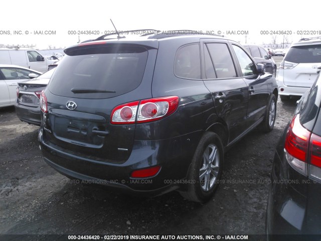 5XYZHDAG3CG109537 - 2012 HYUNDAI SANTA FE SE BLUE photo 4