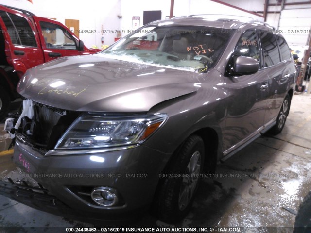 5N1AR2MMXDC686194 - 2013 NISSAN PATHFINDER S/SV/SL/PLATINUM PURPLE photo 2