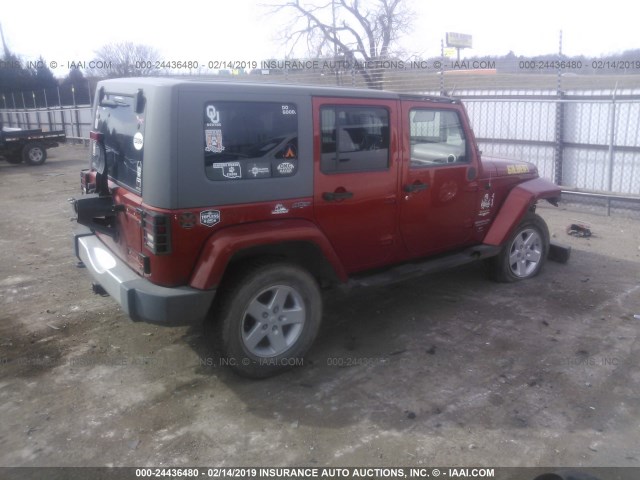 1J4GA59159L732120 - 2009 JEEP WRANGLER UNLIMITE SAHARA ORANGE photo 4