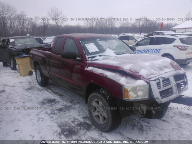 1D7HW42N97S128226 - 2007 DODGE DAKOTA SLT MAROON photo 1