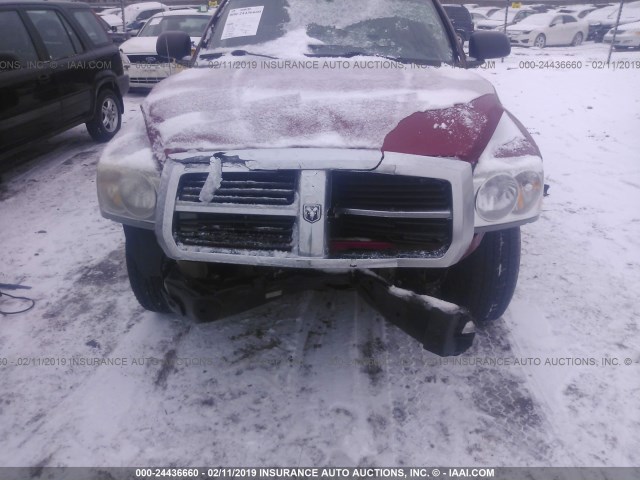 1D7HW42N97S128226 - 2007 DODGE DAKOTA SLT MAROON photo 6