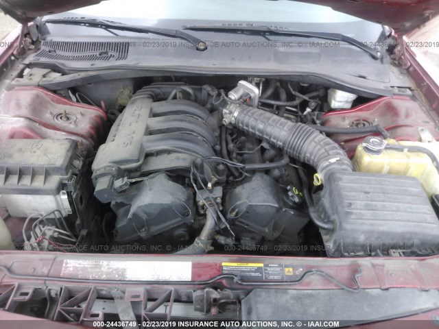 2B3KA43R27H782543 - 2007 DODGE CHARGER SE/SXT RED photo 10