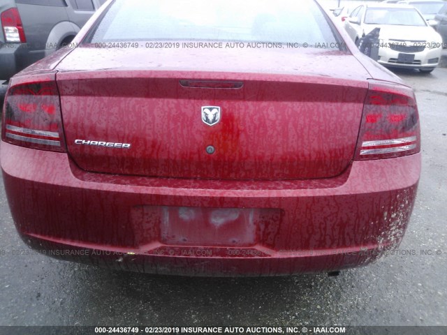 2B3KA43R27H782543 - 2007 DODGE CHARGER SE/SXT RED photo 6