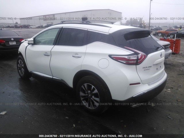 5N1AZ2MG0HN155980 - 2017 NISSAN MURANO S/SL/SV/PLATINUM WHITE photo 3