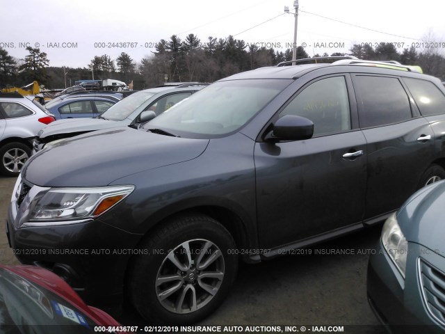 5N1AR2MM3DC609120 - 2013 NISSAN PATHFINDER S/SV/SL/PLATINUM GRAY photo 2