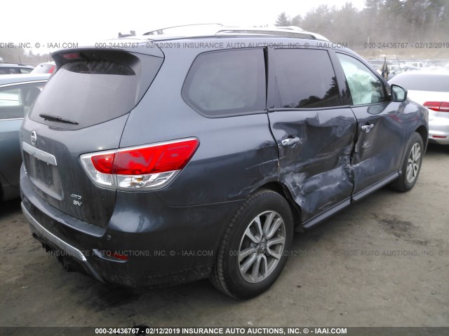 5N1AR2MM3DC609120 - 2013 NISSAN PATHFINDER S/SV/SL/PLATINUM GRAY photo 4