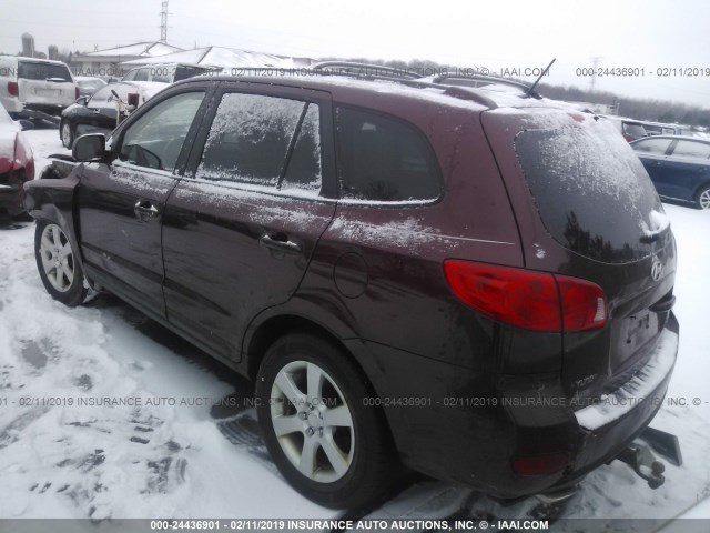 5NMSH13E59H249499 - 2009 HYUNDAI SANTA FE SE/LIMITED BURGUNDY photo 3