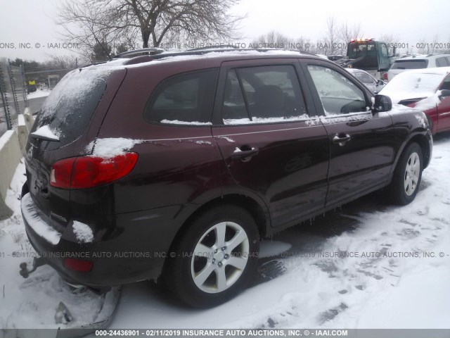 5NMSH13E59H249499 - 2009 HYUNDAI SANTA FE SE/LIMITED BURGUNDY photo 4