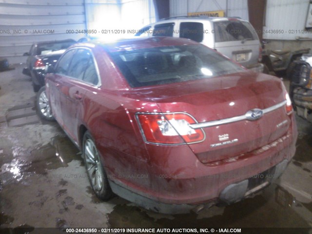 1FAHP2FW7AG155567 - 2010 FORD TAURUS LIMITED RED photo 3