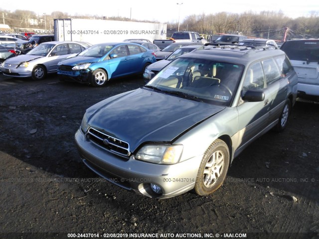 4S3BH665127661196 - 2002 SUBARU LEGACY OUTBACK GREEN photo 2