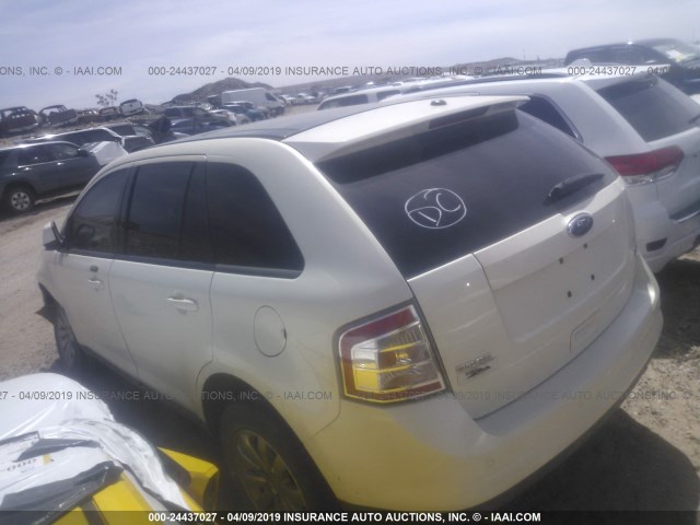 2FMDK48C48BB47638 - 2008 FORD EDGE SEL WHITE photo 3