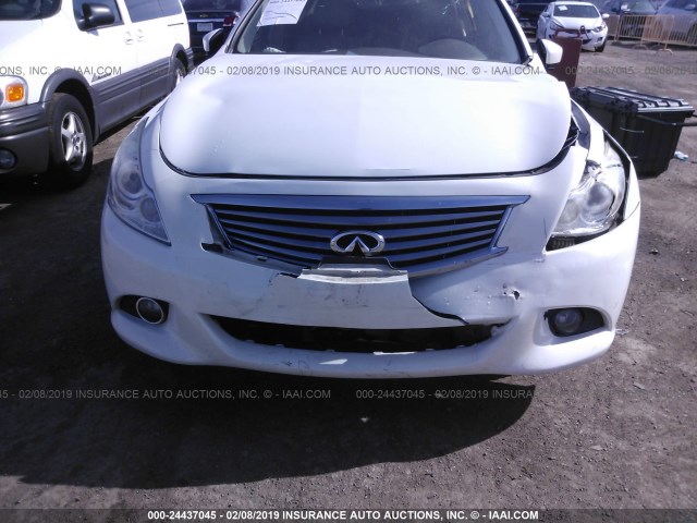 JN1DV6AP9CM700553 - 2012 INFINITI G25 JOURNEY WHITE photo 6