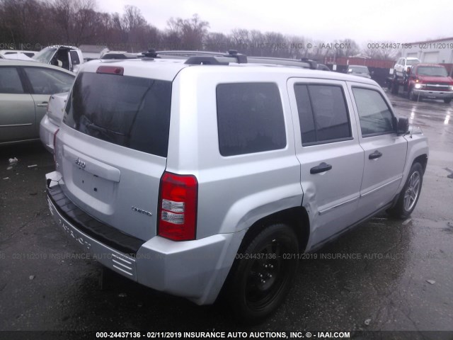 1J8FF48W78D783131 - 2008 JEEP PATRIOT LIMITED SILVER photo 4