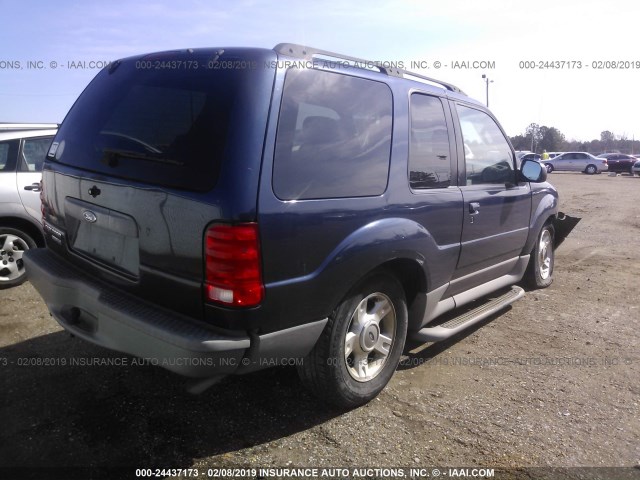 1FMYU60E83UA12749 - 2003 FORD EXPLORER SPORT BLUE photo 4