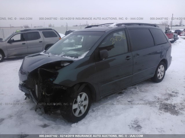 5TDZA23C35S223157 - 2005 TOYOTA SIENNA CE/LE GREEN photo 2