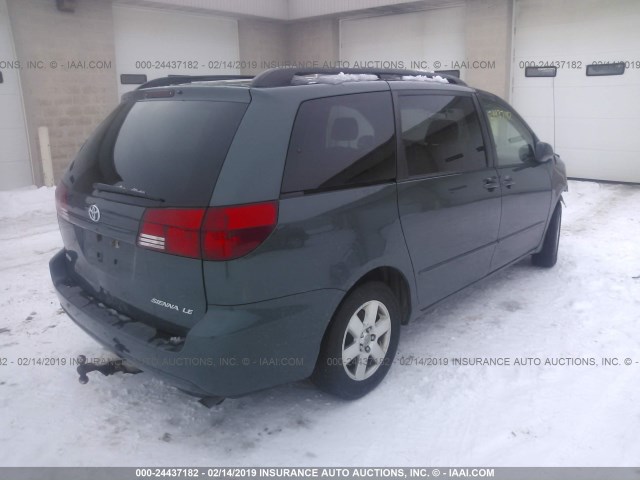 5TDZA23C35S223157 - 2005 TOYOTA SIENNA CE/LE GREEN photo 4