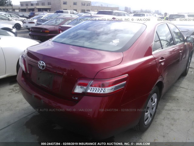 4T1BF3EK4AU045239 - 2010 TOYOTA CAMRY SE/LE/XLE 红色 照片 4