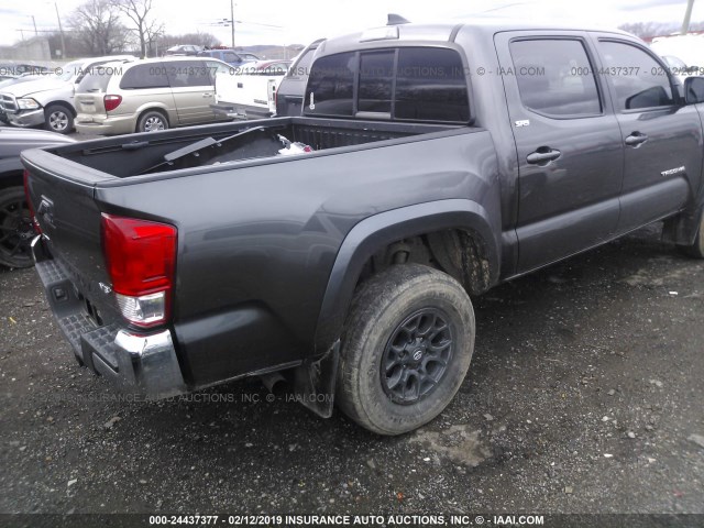 3TMCZ5AN6HM081637 - 2017 TOYOTA TACOMA DBL CAB/SR/TRDSPT/OR/PRO GRAY photo 4