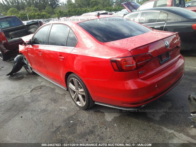 3VW4T7AJ2HM402407 - 2017 VOLKSWAGEN JETTA GLI RED photo 3